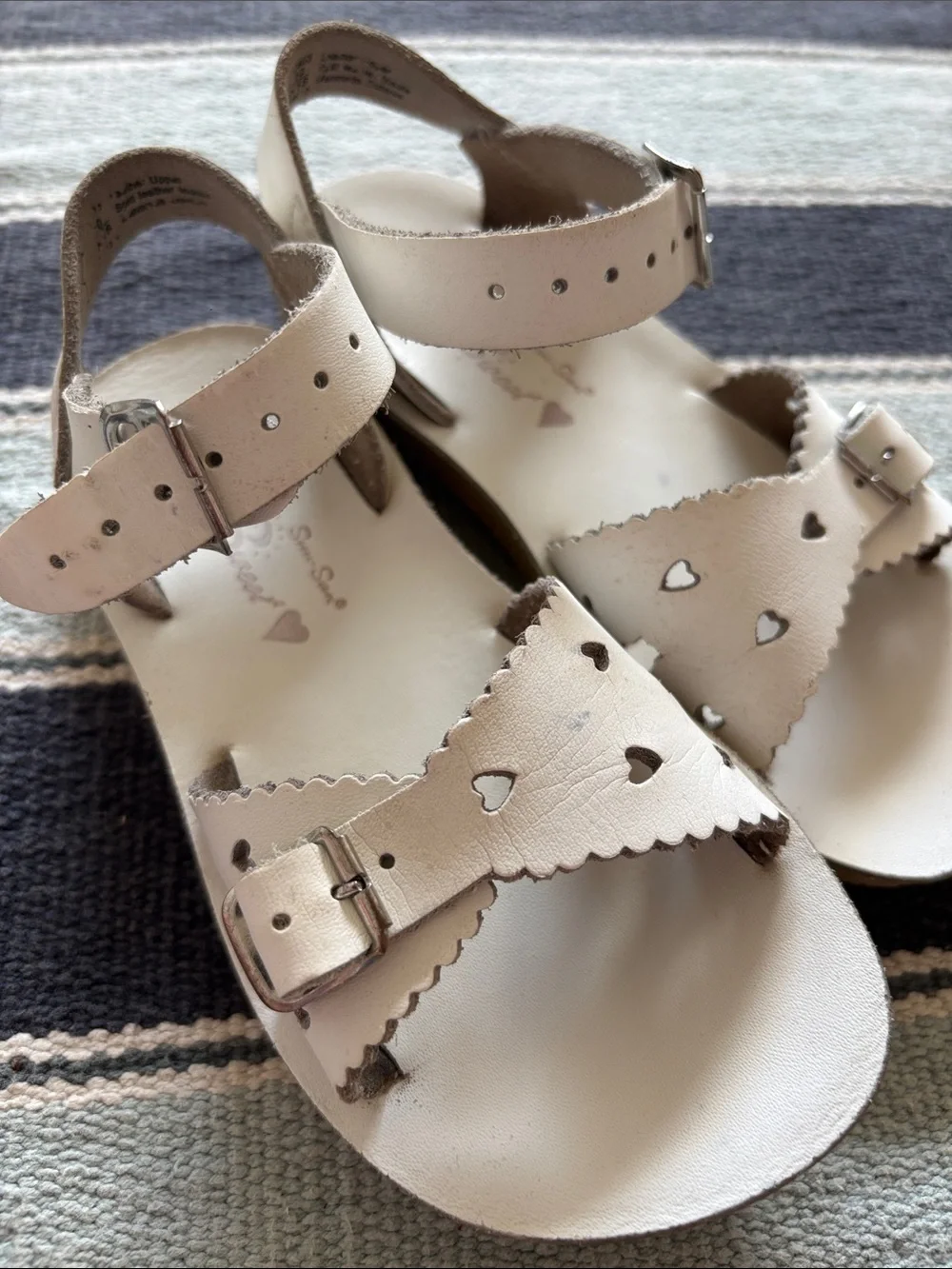 Sun San Sweetheart sandals toddler girls 10 white